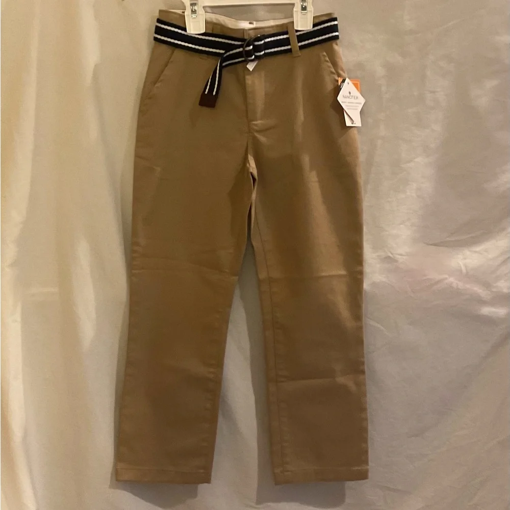 Gymboree Boys Size 6 Tan Belted Chino Pants NWT School Uniform Classic Preppy
